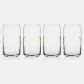 Imitate Gold Foil Logo Bee Polygonal auf Schwarz Dosenglas (Rechts)