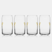 Imitate Gold Foil Logo Bee Polygonal auf Schwarz Dosenglas (Links)
