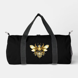 Imitate Gold Foil Logo Bee Polygonal auf Schwarz Duffle Bag