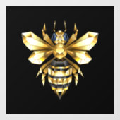 Imitate Gold Foil Logo Bee Polygonal auf Schwarz Fensteraufkleber (Blatt)