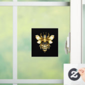 Imitate Gold Foil Logo Bee Polygonal auf Schwarz Fensteraufkleber (Zuhause)