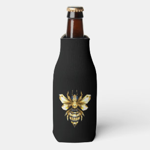 Imitate Gold Foil Logo Bee Polygonal auf Schwarz Flaschenkühler
