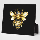 Imitate Gold Foil Logo Bee Polygonal auf Schwarz Fotoplatte (Seite)