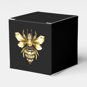 Imitate Gold Foil Logo Bee Polygonal auf Schwarz Geschenkschachtel