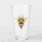 Imitate Gold Foil Logo Bee Polygonal auf Schwarz Glas (Rückseite)
