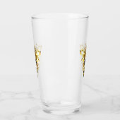 Imitate Gold Foil Logo Bee Polygonal auf Schwarz Glas (Links)