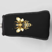 Imitate Gold Foil Logo Bee Polygonal auf Schwarz Golf Headcover (Vorderseite)