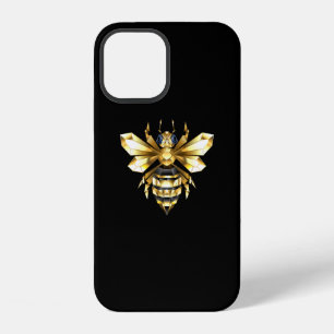 Imitate Gold Foil Logo Bee Polygonal auf Schwarz iPhone 12 Hülle
