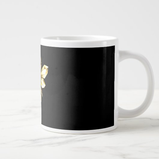 Imitate Gold Foil Logo Bee Polygonal auf Schwarz Jumbo-Tasse (Rechts)
