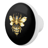 Imitate Gold Foil Logo Bee Polygonal auf Schwarz Keramikknauf (Rechts)