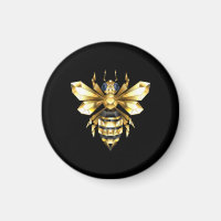 Imitate Gold Foil Logo Bee Polygonal auf Schwarz