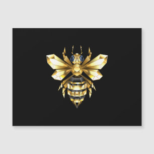 Imitate Gold Foil Logo Bee Polygonal auf Schwarz Magneteinladung