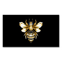 Imitate Gold Foil Logo Bee Polygonal auf Schwarz