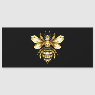 Imitate Gold Foil Logo Bee Polygonal auf Schwarz Magnetkarte