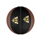 Imitate Gold Foil Logo Bee Polygonal auf Schwarz Mini Basketball (Vertikal)