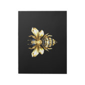 Imitate Gold Foil Logo Bee Polygonal auf Schwarz Notizblock (Rotiert)