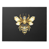 Imitate Gold Foil Logo Bee Polygonal auf Schwarz Notizblock (Vorderseite)