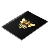 Imitate Gold Foil Logo Bee Polygonal auf Schwarz Notizblock (Linke Seite)