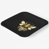 Imitate Gold Foil Logo Bee Polygonal auf Schwarz Pappteller (Gewinkelt)