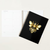 Imitate Gold Foil Logo Bee Polygonal auf Schwarz Planer (Anzeige)