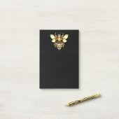 Imitate Gold Foil Logo Bee Polygonal auf Schwarz Post-it Klebezettel (Auf Schreibtisch)