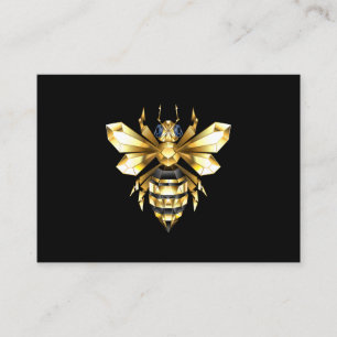 Imitate Gold Foil Logo Bee Polygonal auf Schwarz Rabattkarte