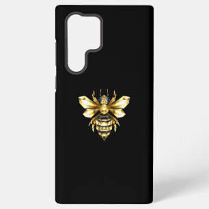 Imitate Gold Foil Logo Bee Polygonal auf Schwarz Samsung Galaxy Hülle