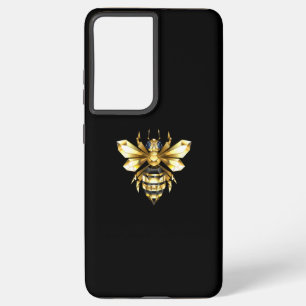 Imitate Gold Foil Logo Bee Polygonal auf Schwarz Samsung Galaxy Hülle