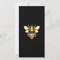 Imitate Gold Foil Logo Bee Polygonal auf Schwarz