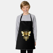 Imitate Gold Foil Logo Bee Polygonal auf Schwarz Schürze (Getragen)