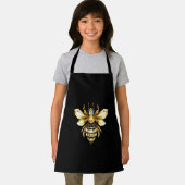 Imitate Gold Foil Logo Bee Polygonal auf Schwarz Schürze (Insitu)