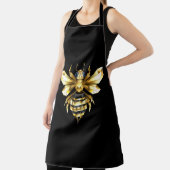 Imitate Gold Foil Logo Bee Polygonal auf Schwarz Schürze (InSitu)
