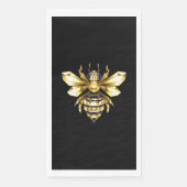 Imitate Gold Foil Logo Bee Polygonal auf Schwarz Serviette (Vorderseite)