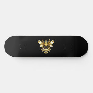 Imitate Gold Foil Logo Bee Polygonal auf Schwarz Skateboard