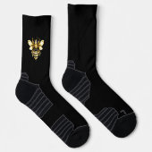 Imitate Gold Foil Logo Bee Polygonal auf Schwarz Socken (Rechts)