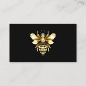 Imitate Gold Foil Logo Bee Polygonal auf Schwarz Telefonnummerkarte (Vorderseite)