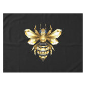 Imitate Gold Foil Logo Bee Polygonal auf Schwarz Tischdecke (Vorderseite (Horizontal))
