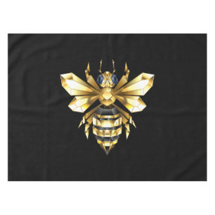 Imitate Gold Foil Logo Bee Polygonal auf Schwarz Tischdecke