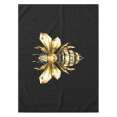 Imitate Gold Foil Logo Bee Polygonal auf Schwarz Tischdecke (Vorderseite)