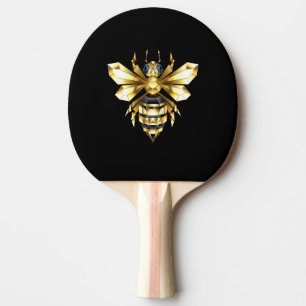 Imitate Gold Foil Logo Bee Polygonal auf Schwarz Tischtennis Schläger