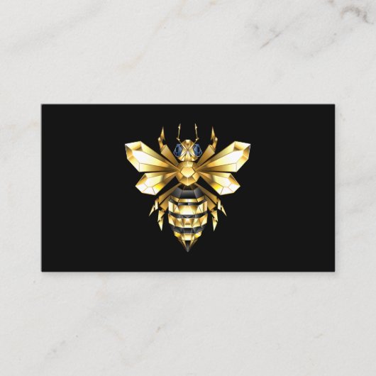Imitate Gold Foil Logo Bee Polygonal auf Schwarz Treuekarte (Vorderseite)