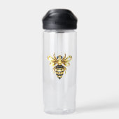Imitate Gold Foil Logo Bee Polygonal auf Schwarz Trinkflasche (Rückseite)