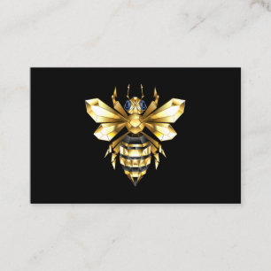 Imitate Gold Foil Logo Bee Polygonal auf Schwarz Visitenkarte