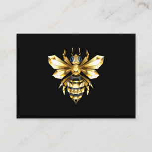 Imitate Gold Foil Logo Bee Polygonal auf Schwarz Visitenkarte