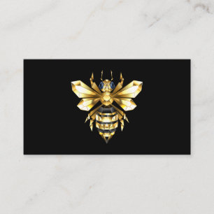 Imitate Gold Foil Logo Bee Polygonal auf Schwarz Visitenkarte