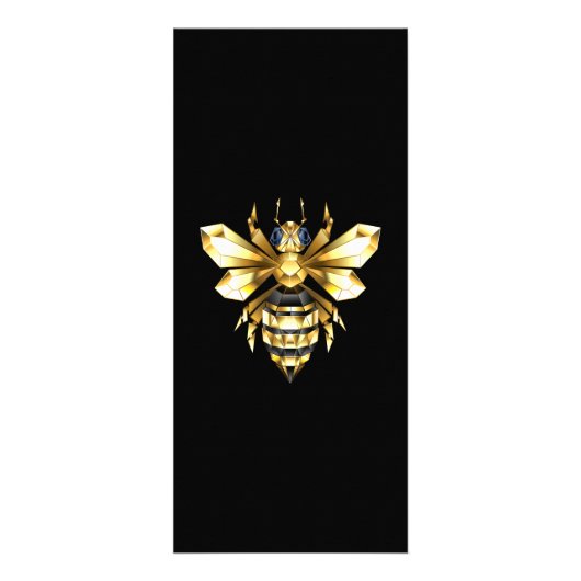 Imitate Gold Foil Logo Bee Polygonal auf Schwarz Werbekarte (Vorne)