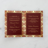 Imitate Gold Foil Maroon Red Damask Muslime Hochze Einladung (Innenseite)