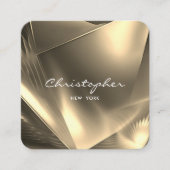 Imitate Gold Foil Minimal QR Code & Social Media Quadratische Visitenkarte (Vorderseite)