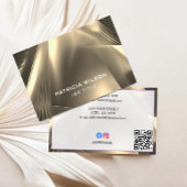 Imitate Gold Foil Minimal QR Code & Social Media Visitenkarte