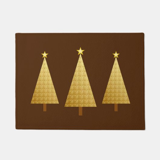 Imitate Gold Foil Moderner Weihnachtsbaum Fußmatte (Vorderseite)